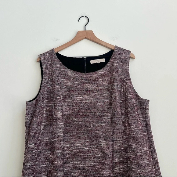 New LOFT Plus Size 20 Boucle Tweed Textured Sleeveless Shift Dress NWT Preppy - Picture 5 of 14